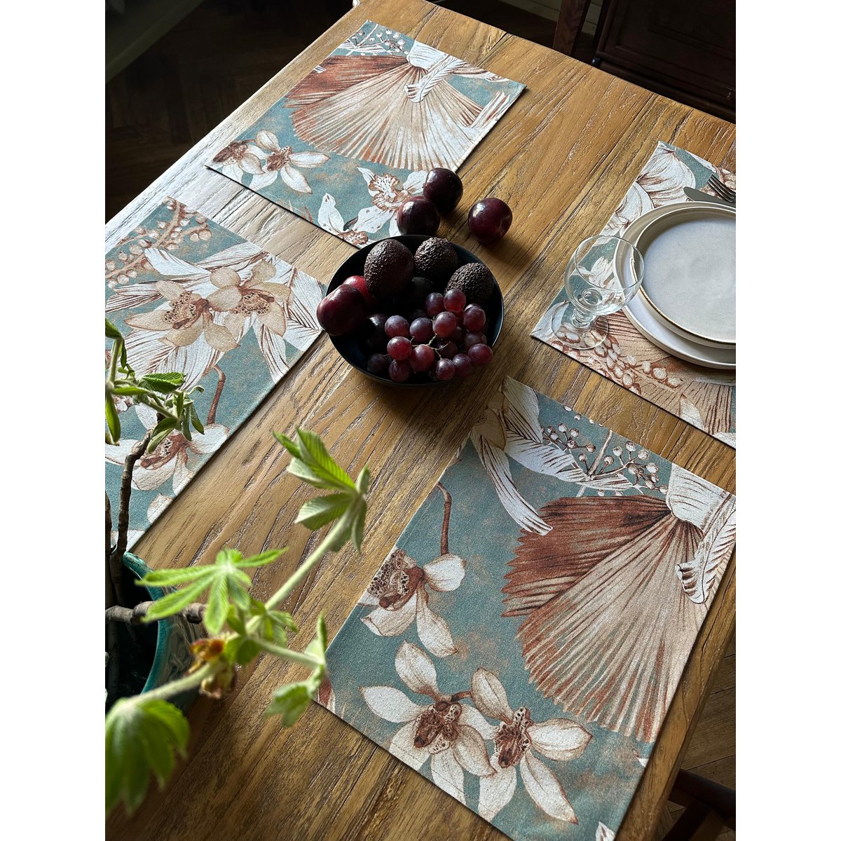 Platzset 30 x 43 cm, Leinen-Baumwoll-Mix | Terra Flora