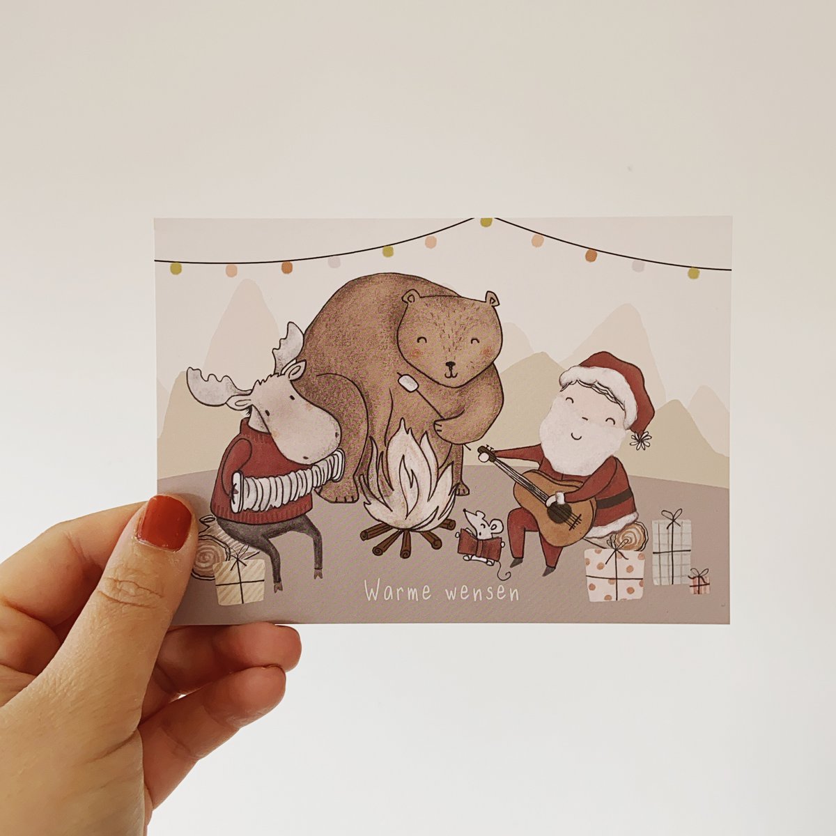 card + envelope - Christmas campfire