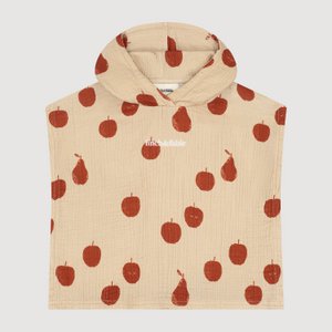 Poncho-Handtuch mit Kapuze für Babys und Kleinkinder, Apfel- und Birnenmuster