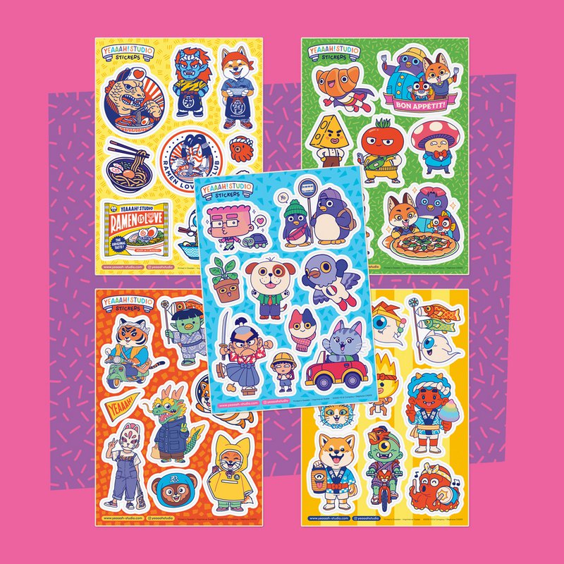 Planches de stickers : 5 versions différentes au choix
