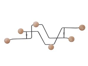 Coat Rack Zig Zag w Wooden Knobs