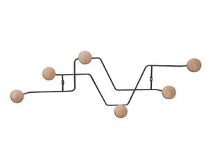 Coat Rack Zig Zag w Wooden Knobs