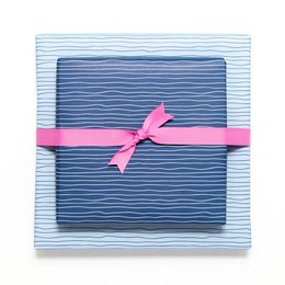 Carta da avvolgimento blu con motivo ad onde - carta da avvolgimento marittima per battesimo, comunione e conferma, acqua di avvolgimento dell'acqua