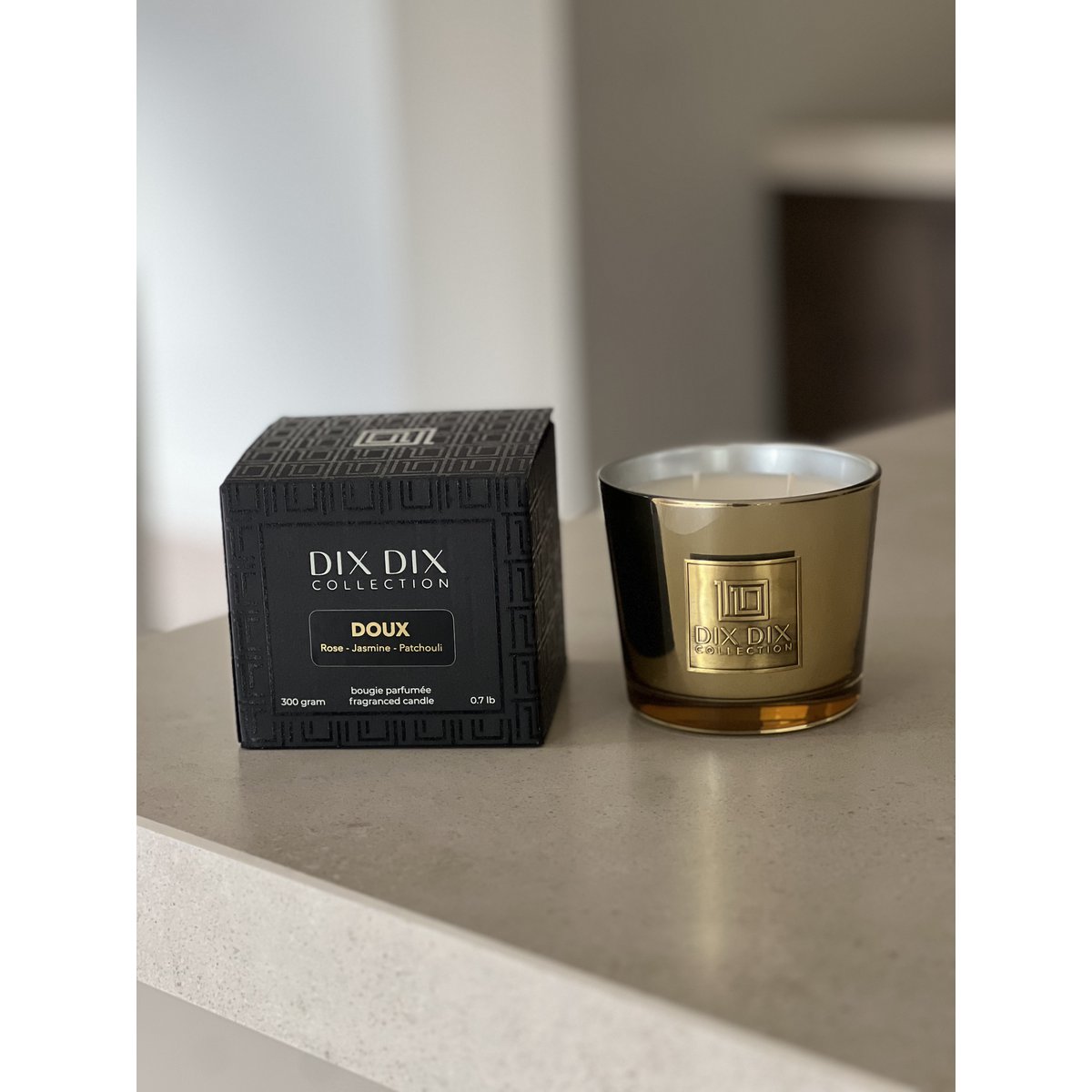 Luxe en duurzame geurkaars DOUX - Goud - S
