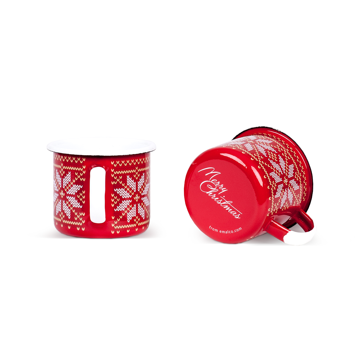 taza de café esmaltada roja 0,35l | Navidad