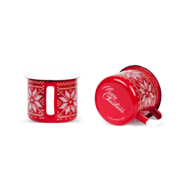 0,35l Red Enamel Coffee Mug | Christmas