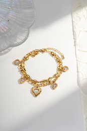Rustfrit stål armbånd charme hjerter