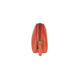 RB1089AM | Crescent-Moon clutch gemaakt in Italië van echt dollar generfd leer. Paprika kleur