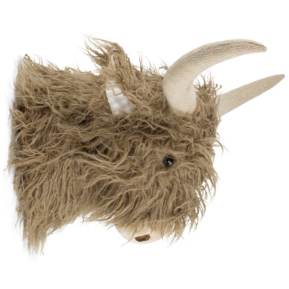 knuffel schotse hooglander wandkop braun 40cm