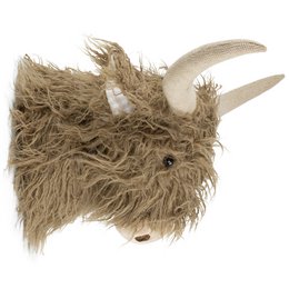 knuffel schotse hooglander wandkop braun 40cm