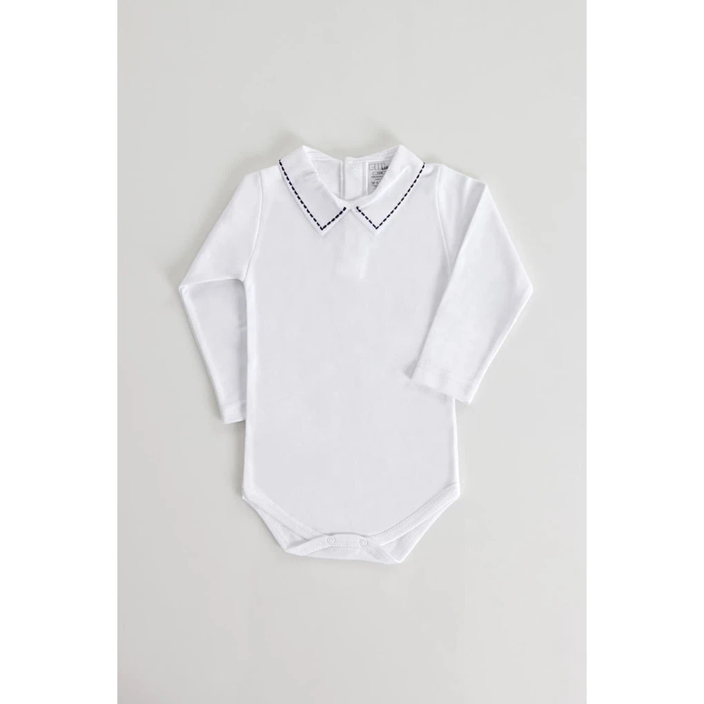 Body T-shirt dla niemowląt z kołnierzykiem, szczotkowane