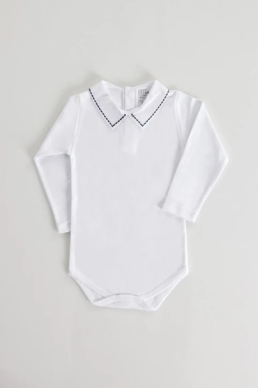 Body T-shirt dla niemowląt z kołnierzykiem, szczotkowane