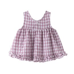 Babyblouse met mauve vichyprint en ruche BGV96544