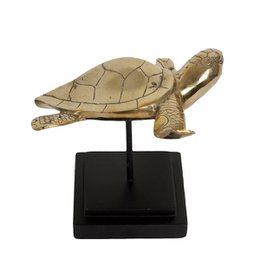 Mosiężny żółw morski na stojaku S