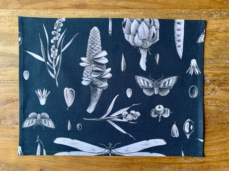 Podkładka 30 x 43 cm, 100% bawełna, z nadrukiem | Nasiona Węgiel