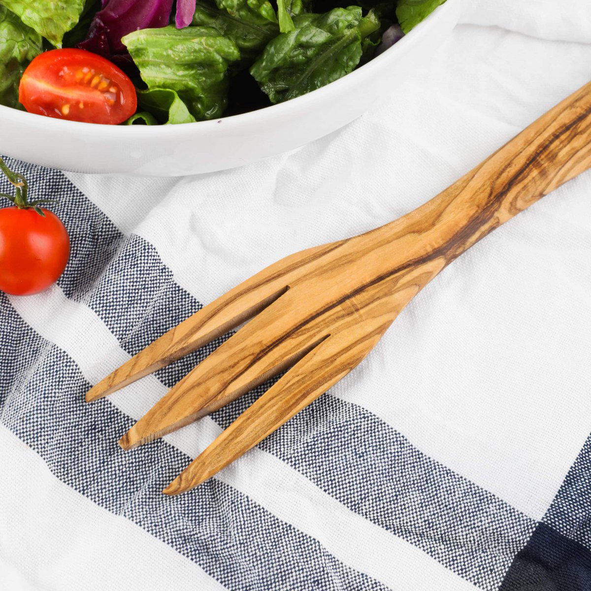 Fourchette à salade en bois d'olivier – Ustensiles en bois naturel faits à la main