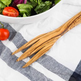 Olive Wood Salad Fork – Handmade Natural Wooden Utensils