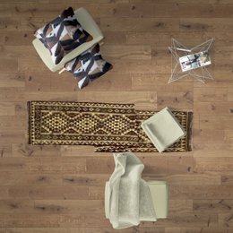 Runner Kilim tradizionale in ebano scuro