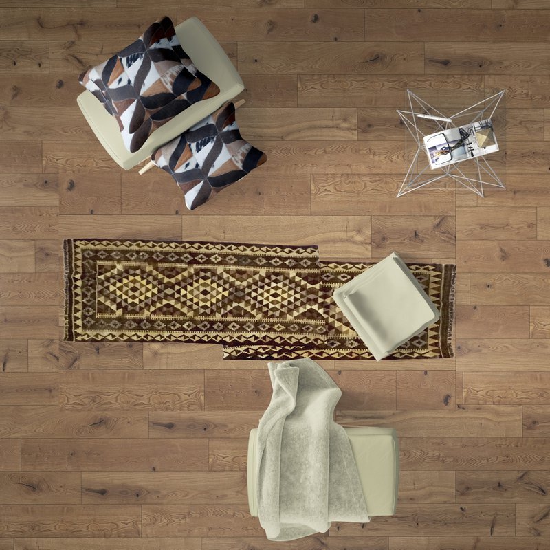 Runner Kilim tradizionale in ebano scuro