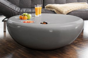 Coffee table 100 cm round gray fiberglass
