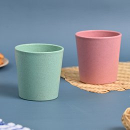 Ecofy rispettoso della Terra | Set da 2 | 180ml| Bicchiere infrangibile per acqua e succhi | Ciascuno | Bicchieri per bambini realizzati con biocomposito di lolla di riso| Adatto al microonde | per caldo e freddo | Certificato TUV Celeste