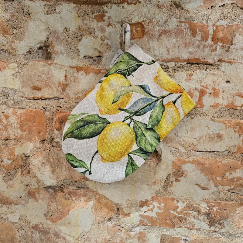 Guanto da forno da cucina artigianale | Lino Limone