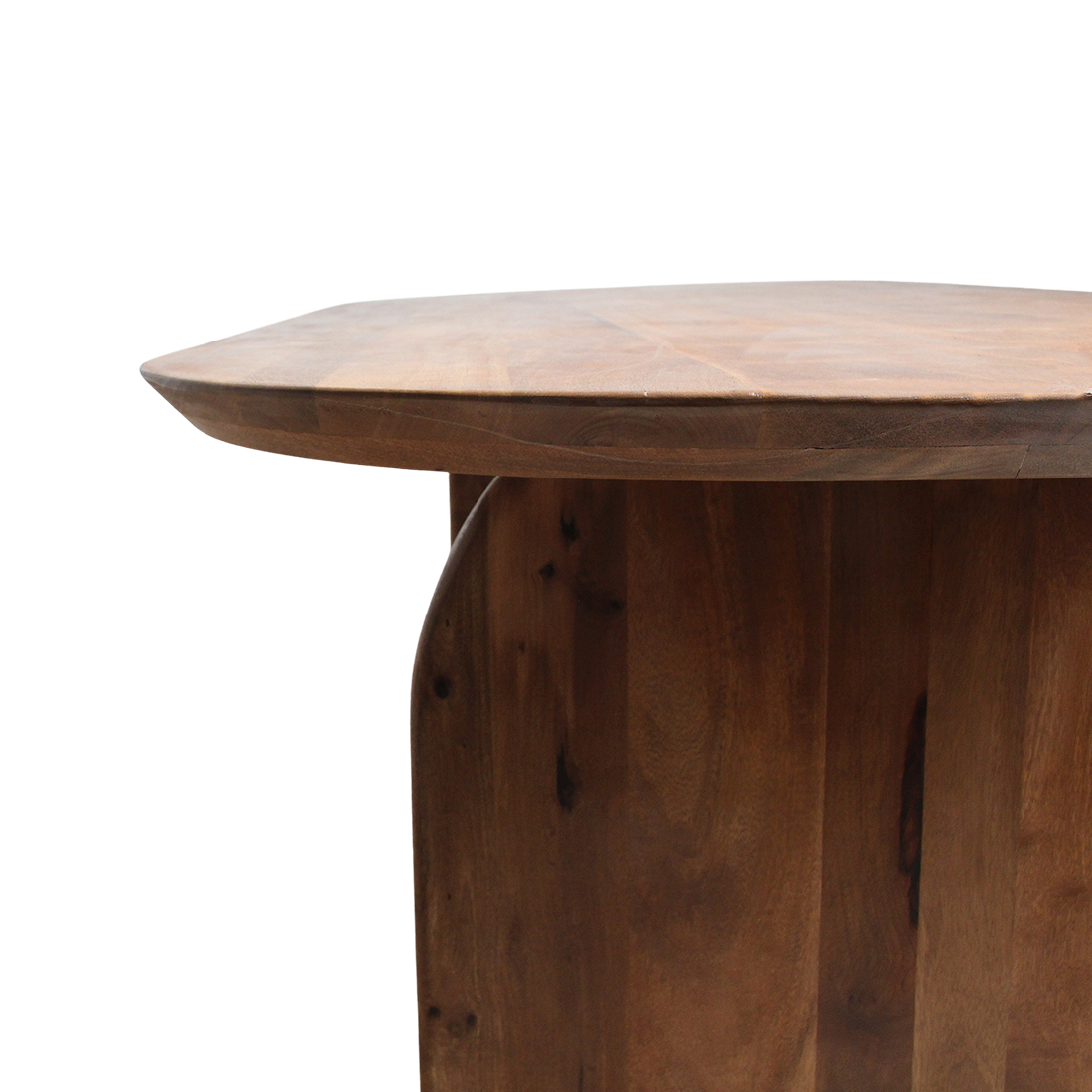 Bullnose mango wood dining table brown - closed base