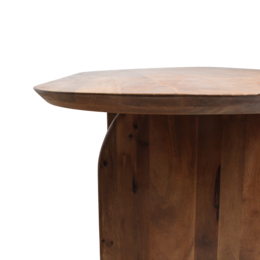 Bullnose mango wood dining table brown - closed base
