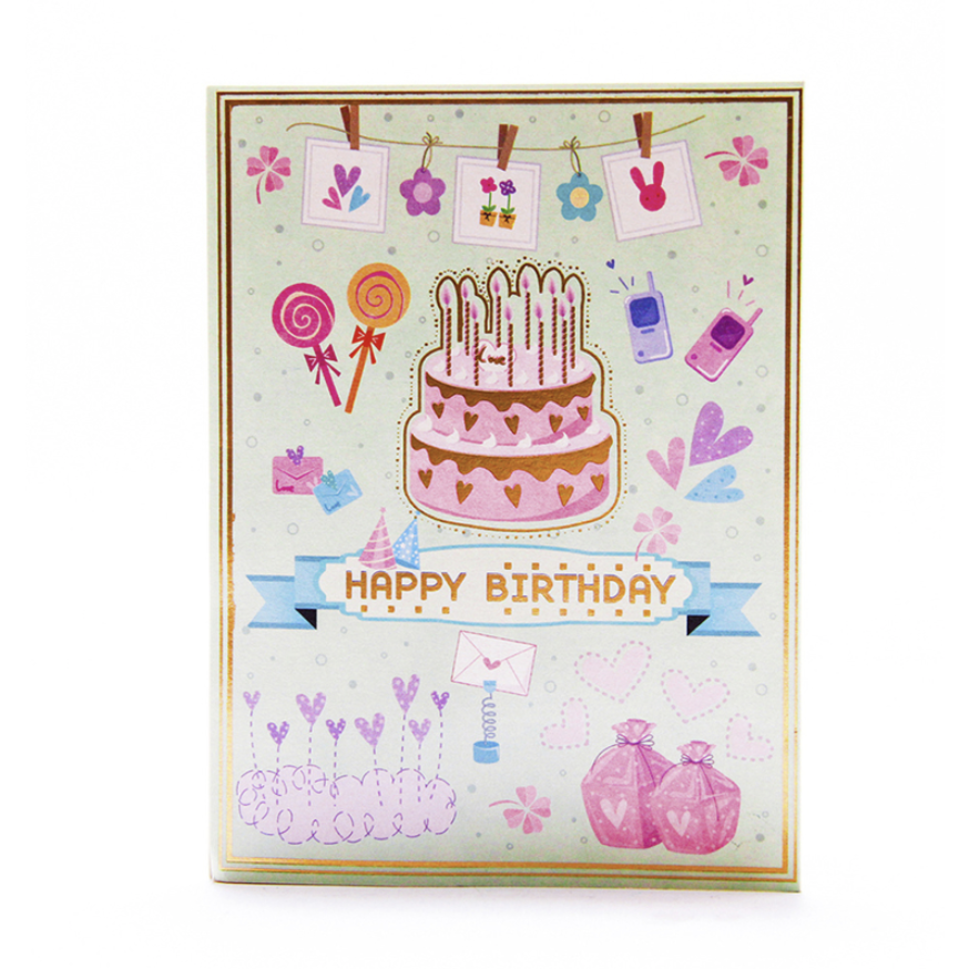 Pop up carte d'anniversaire gâteau d'anniversaire avec décorations Joyeux anniversaire