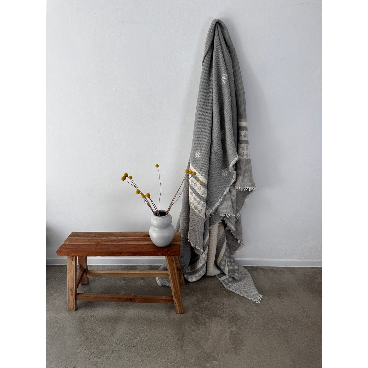 Muslin blanket - light gray-white - 2.20 x 2.50 m MESSE