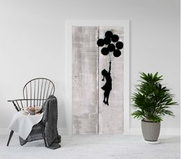 Banksy Door Sticker (83x210cm) - Floating Girl