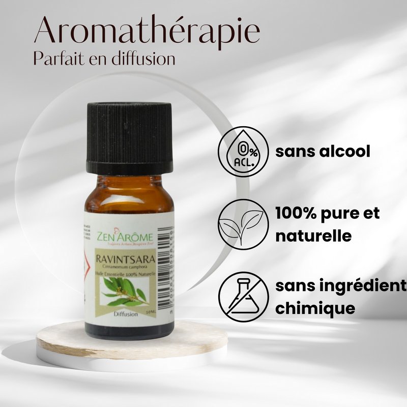 Huile Essentielle – Ravintsara - 10 ml – Utilisation pour la Diffusion – Conditionnée en France