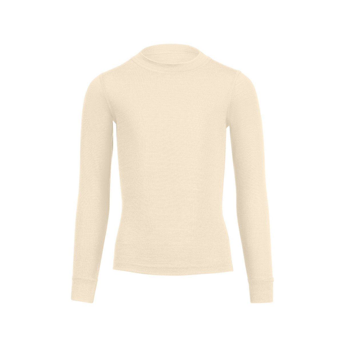 Kinderen merinowol met ronde hals en lange mouwen, naturel 160 g/m²