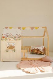 Canopy over bed in the shape of a house "Wilde flower", baby crib house, Decoration for girl's room, personalized baby houses