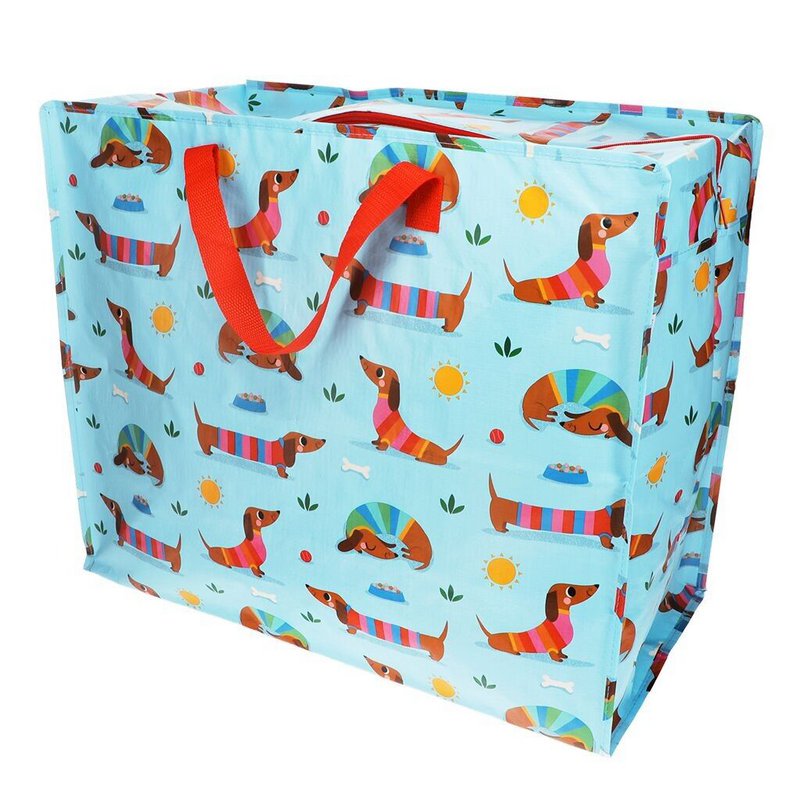 Borsa portaoggetti Jumbo - Sausage Dog (blu)