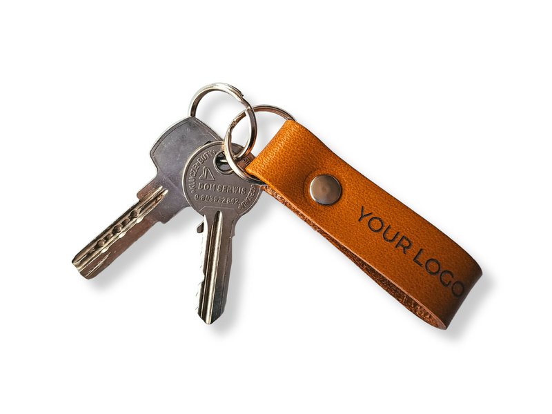 Custom leather key fobs with your logo engraved