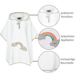 Poncho da bagno arcobaleno, bianco