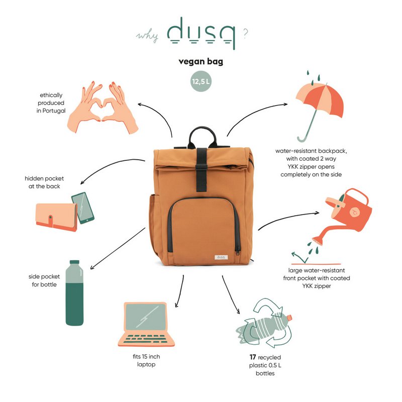 vegane Tasche | Leinwand - Sonnenuntergang Cognac