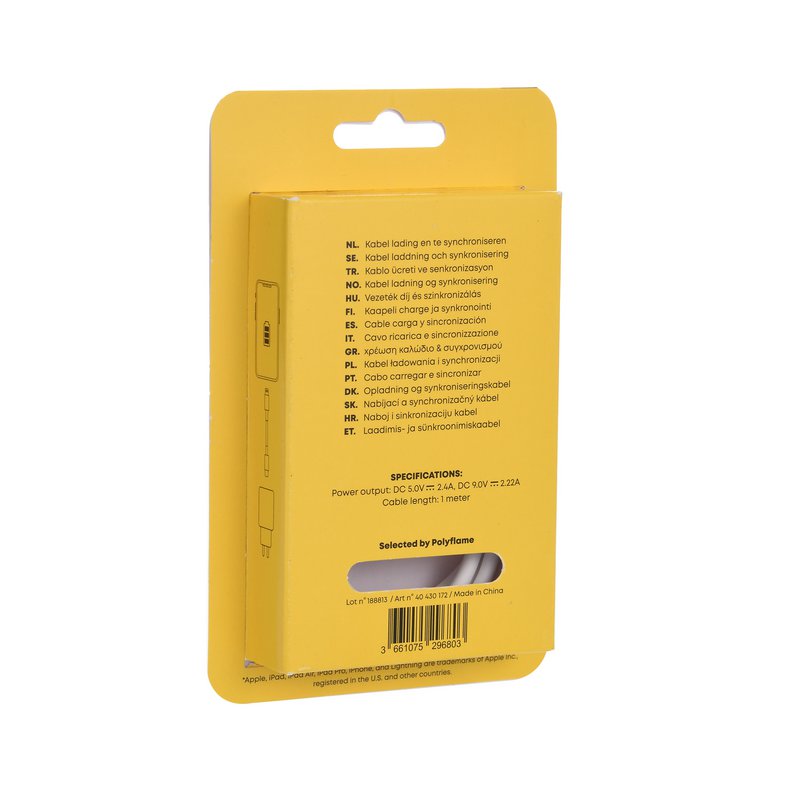 TEKMEE Cable 1M Carga Rápida 20W LIGHTNING/TYPE-C TPE