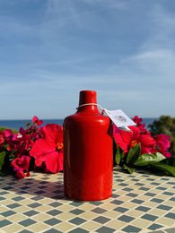 Håndlavet olieflaske med olie donorer olie jug keramisk flaske "unica" til olivenolie & eddike fra Italien
