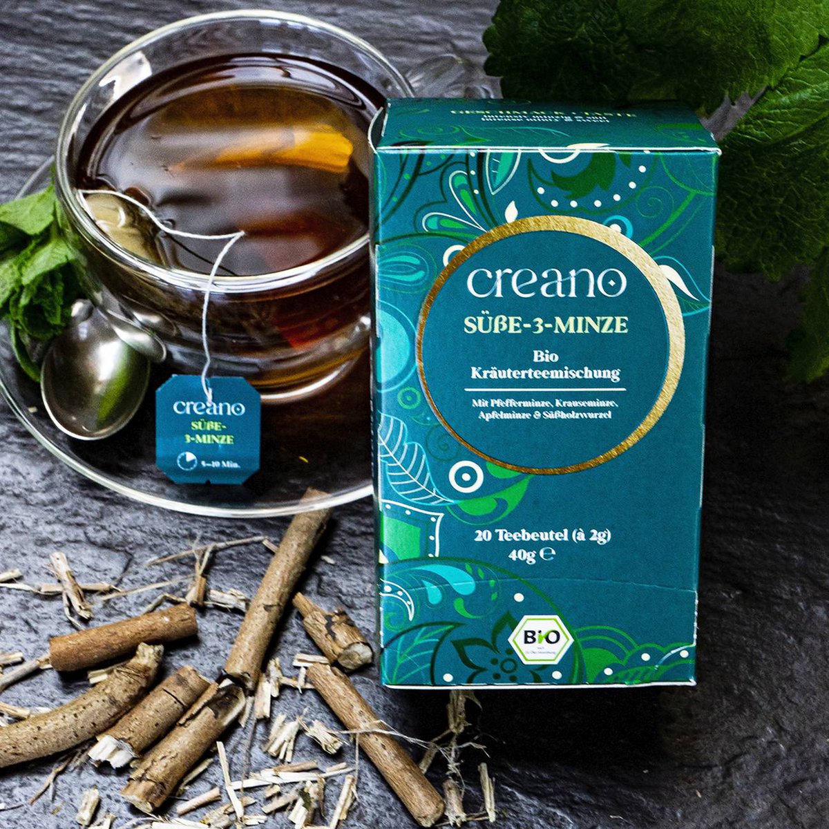 Creano Bio-Teebeutel Süße-3-Minze 20er Pack