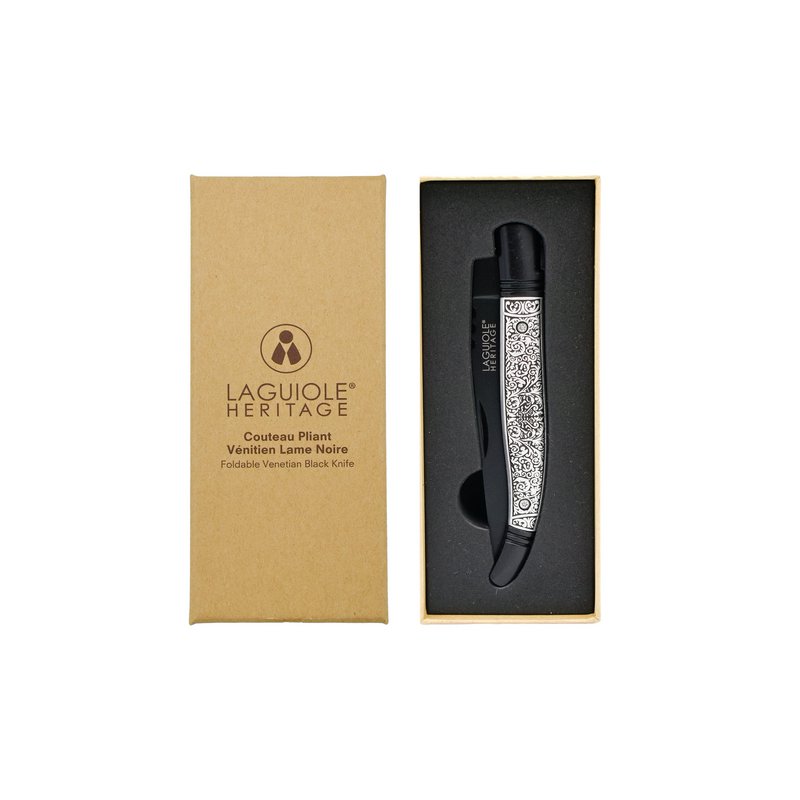 Cuchillo plegable Laguiole Heritage - Hoja veneciana negra