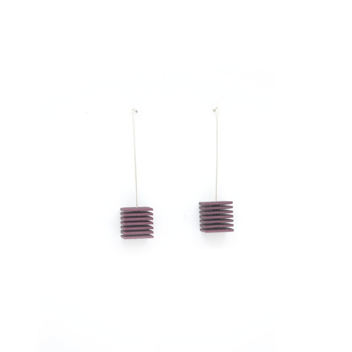 OPTICAL - Pendientes Cubo - Púrpura ciruela