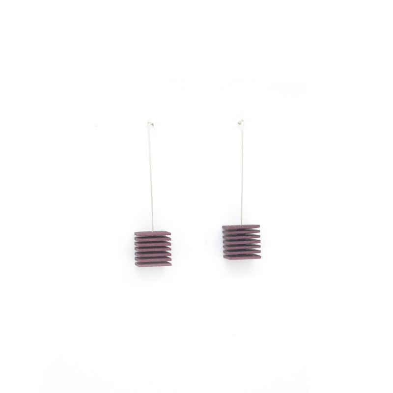 OPTICAL - Pendientes Cubo - Púrpura ciruela