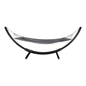 Tripoli Hangmat - Grijs/Zwart, Polyester/Katoen, Lariks, 320x120x120cm