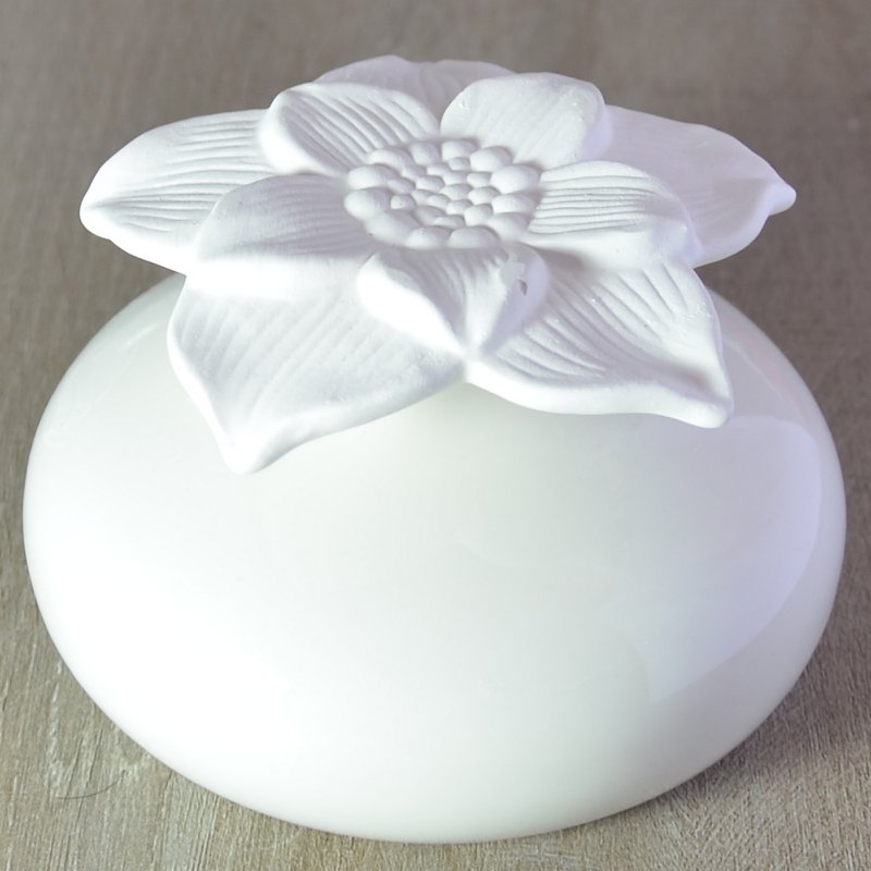 Difusor de Capilaridad - Narciso Blanco - en Cerámica - Difusión Saludable y Natural - Atmósfera Fragante - Idea de Regalo