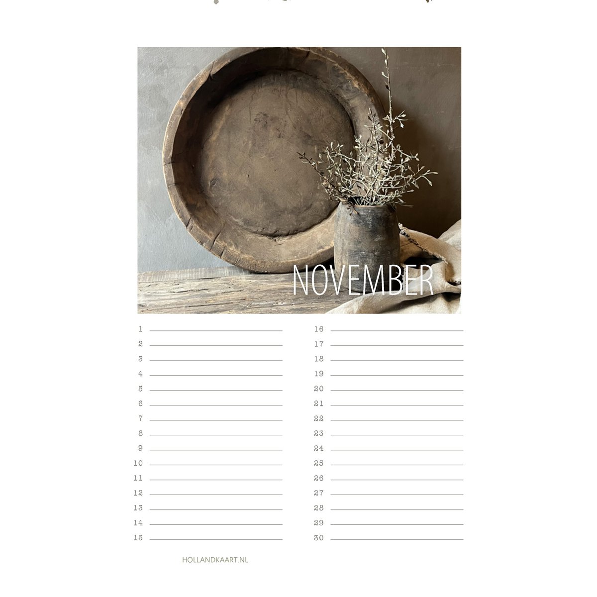 Calendario de cumpleaños No. 5 Rural/sobrio
