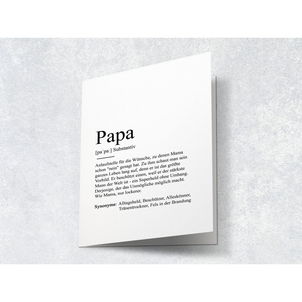 Definition "papa" greeting card