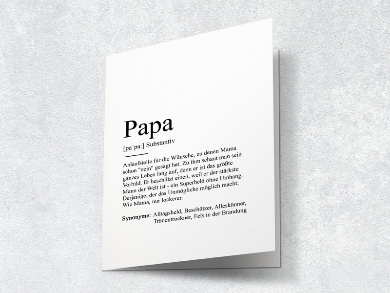 Definición "papá" tarjeta de felicitación