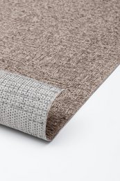 Teppich für drinnen und draußen, rutschfest – Uni Taupe Beige – 80 cm x 220 cm – Balkon, Terrasse, Küche, UV- und witterungsbeständig, moderner Gartenteppich